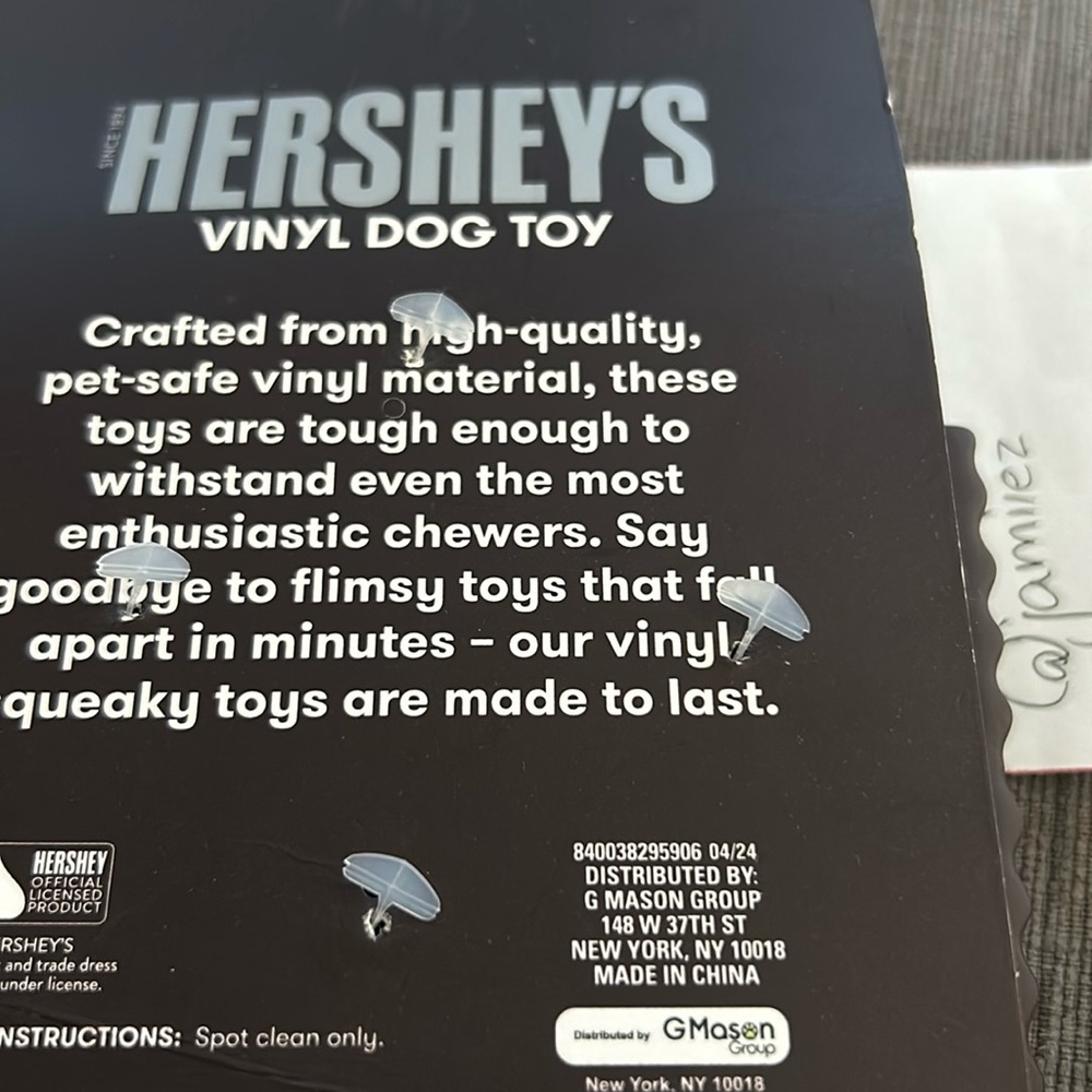 Hersheys Bar Vinyl Squeaking Dog Toy - Picture 3 of 3